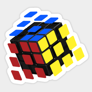 Stickers Flying - Rubik's Cube Inspired Design for people who know How to Solve a Rubik's Cube Sticker